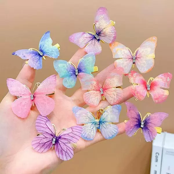 Super Fairy Butterfly Hairpin Children's Hair Accessories Girls Baby Cute Headwear Hairpin Little Girl's Bangs Side Clip Headwear