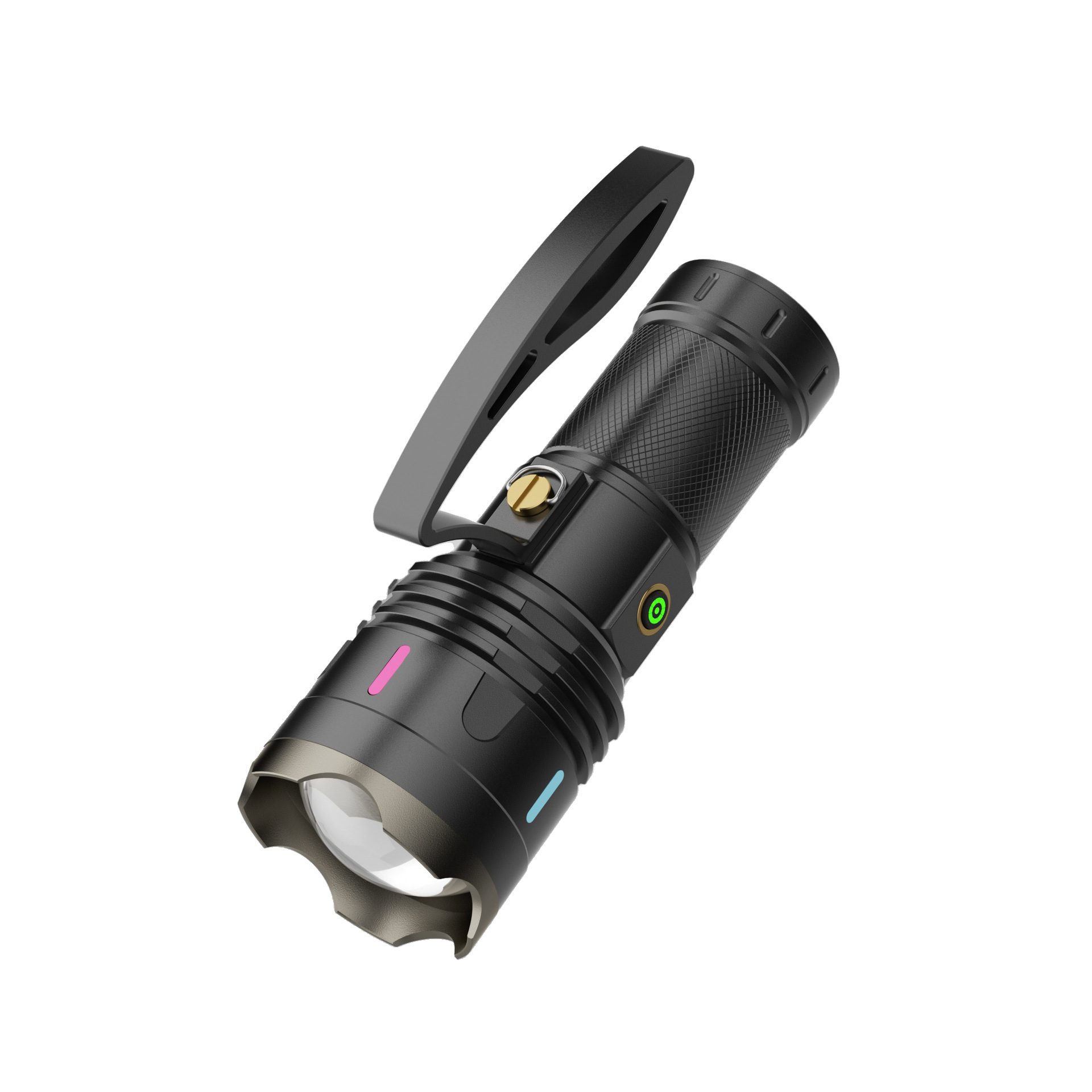 Nuevas linternas transfronterizas multifuncionales al aire libre luz láser blanca iluminación telescópica zoom luz de trabajo brillante luz de emergencia