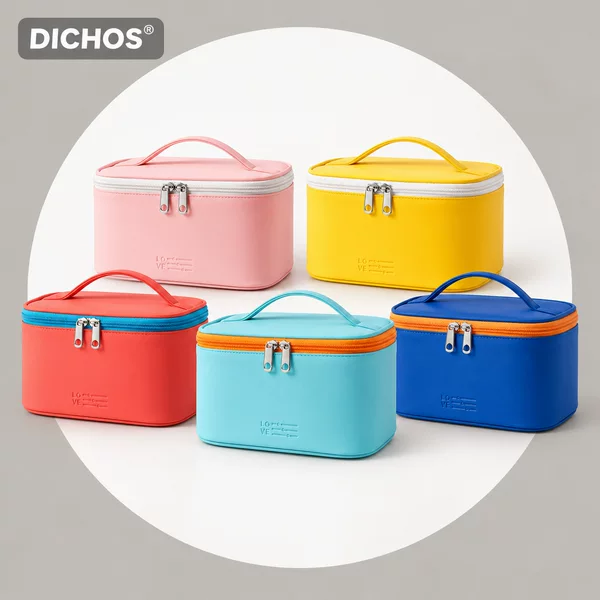 Pu Leather Cosmetic Bag Large Capacity Women's Convenient Outing Storage Lipstick Bag Waterproof Toiletry Storage Bag Handbag
