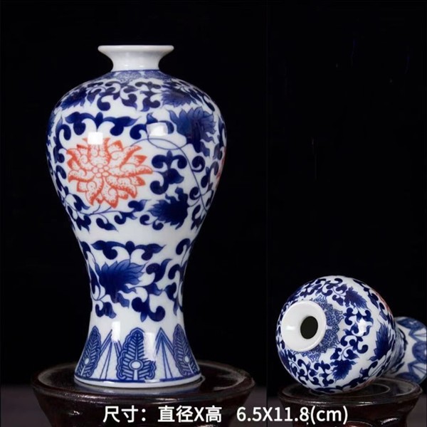 Vaso de escritorio de cerámica de porcelana pequeña boca mini hidroponía de flores retrógradas botellas de flores de porcelana