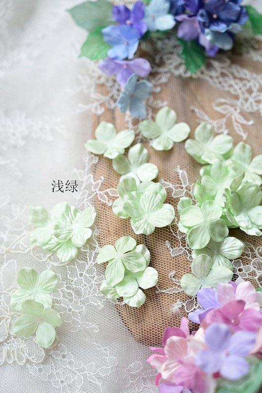 B6 ホットフラワー造花サテン立体プリーツフラワーアクセサリー DIY 手作りベビー服花材アジサイの花びら|undefined