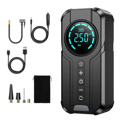 【YX1819】Cross-border wireless portable car air pump for car and electric vehicle tires 12v inflator (Hava nasosu) - wireless-charging-model