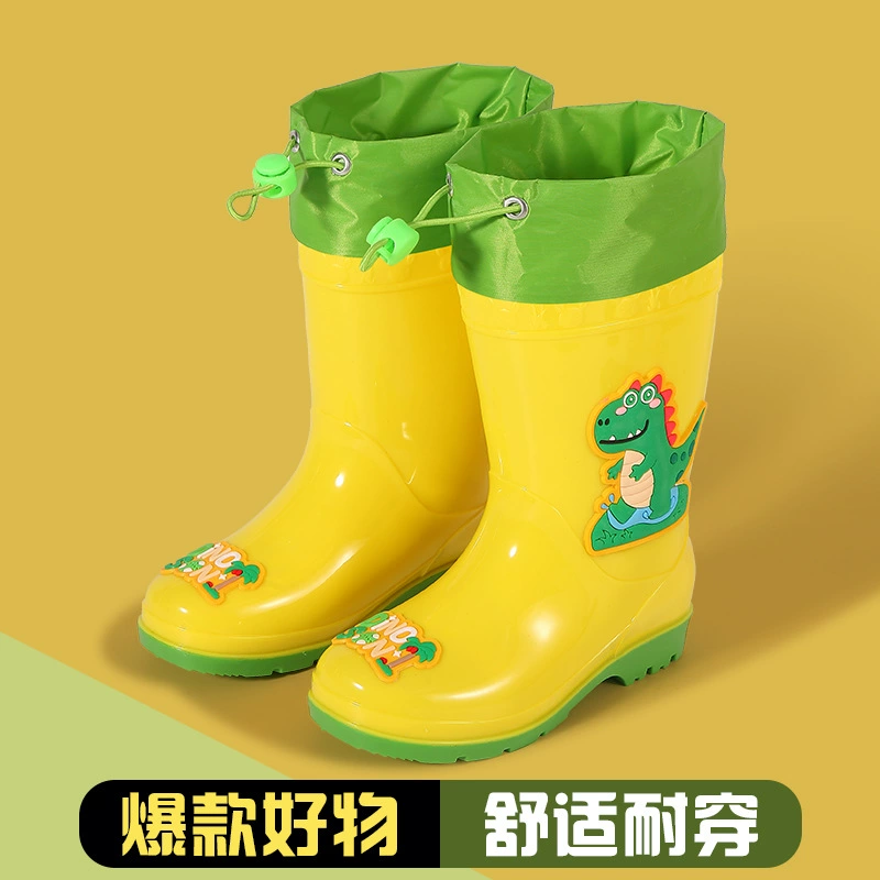 Детские дождевые ботинки мультфильм милые мужчины и женщины высокие детские сапоги от дождя детский сад водонепроницаемый набор обуви детские нескользящие резиновые туфли