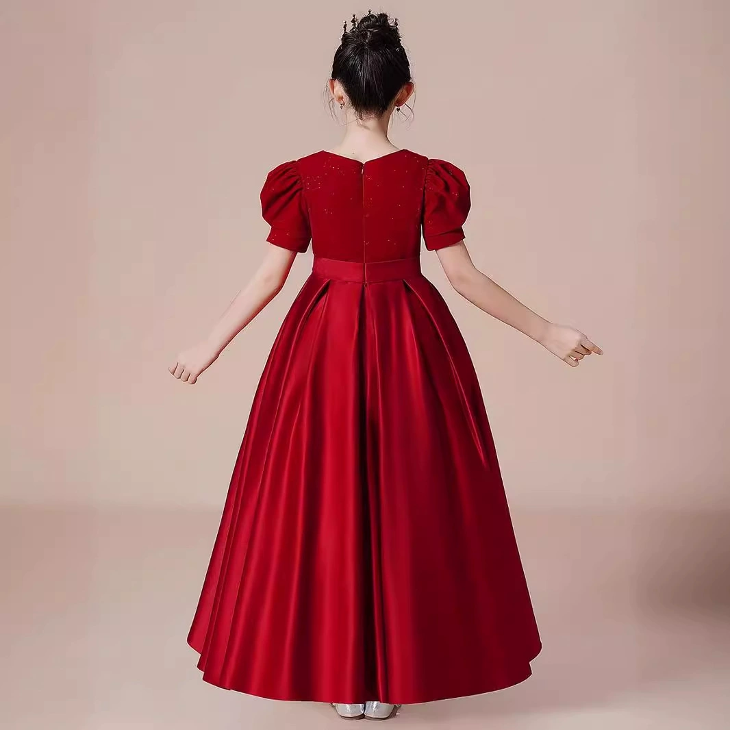 Детское платье с цветочным декором в стиле принцессы, западный стиль, для выступлений на фортепиано и свадьбы, размеры 110–160 см