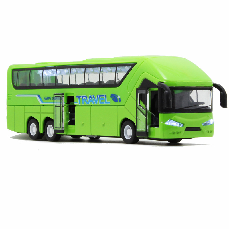 Modelo de Autobús Turístico de Aleación con Luz y Sonido y Tracción hacia Atrás