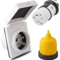 在庫あり 125V 電源プラグ NEMAL530R メス ツイスト ロック コネクタ、耐候性カバー ブーツ付き