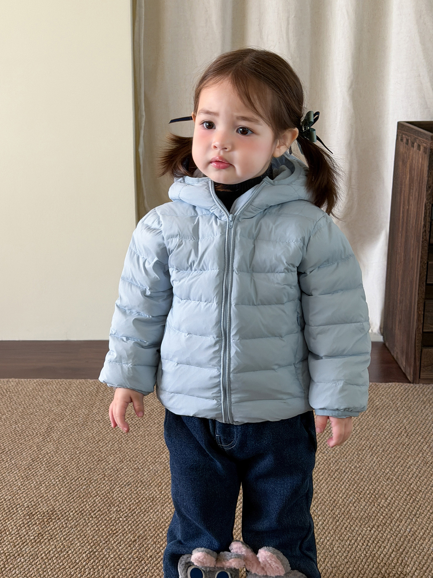 Ropa de caña de pera para niños ropa de invierno ligera de plumón 90 de terciopelo extranjero grueso chaqueta de niña ropa de bebé