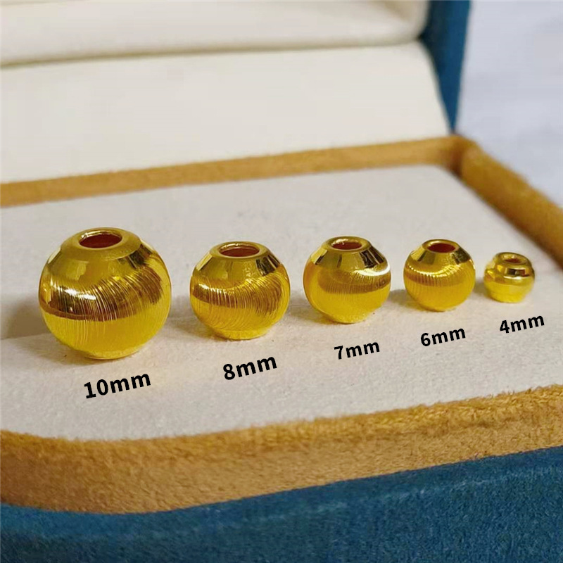 New Cat's Eye Beads Gold 999 Pure Gold Edged Sparkling Cat's Eye Gold Beads 3D Hard Gold Transfer Beads Loose Bead Pendant for Women