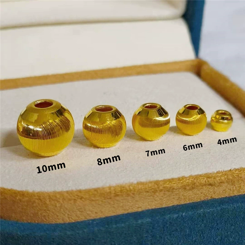 Новые бусины «кошачий глаз», золото 999, чистое золото, сверкающие золотые бусины «кошачий глаз», 3D твердые золотые бусины для переноски, свободные подвески из бисера для женщин