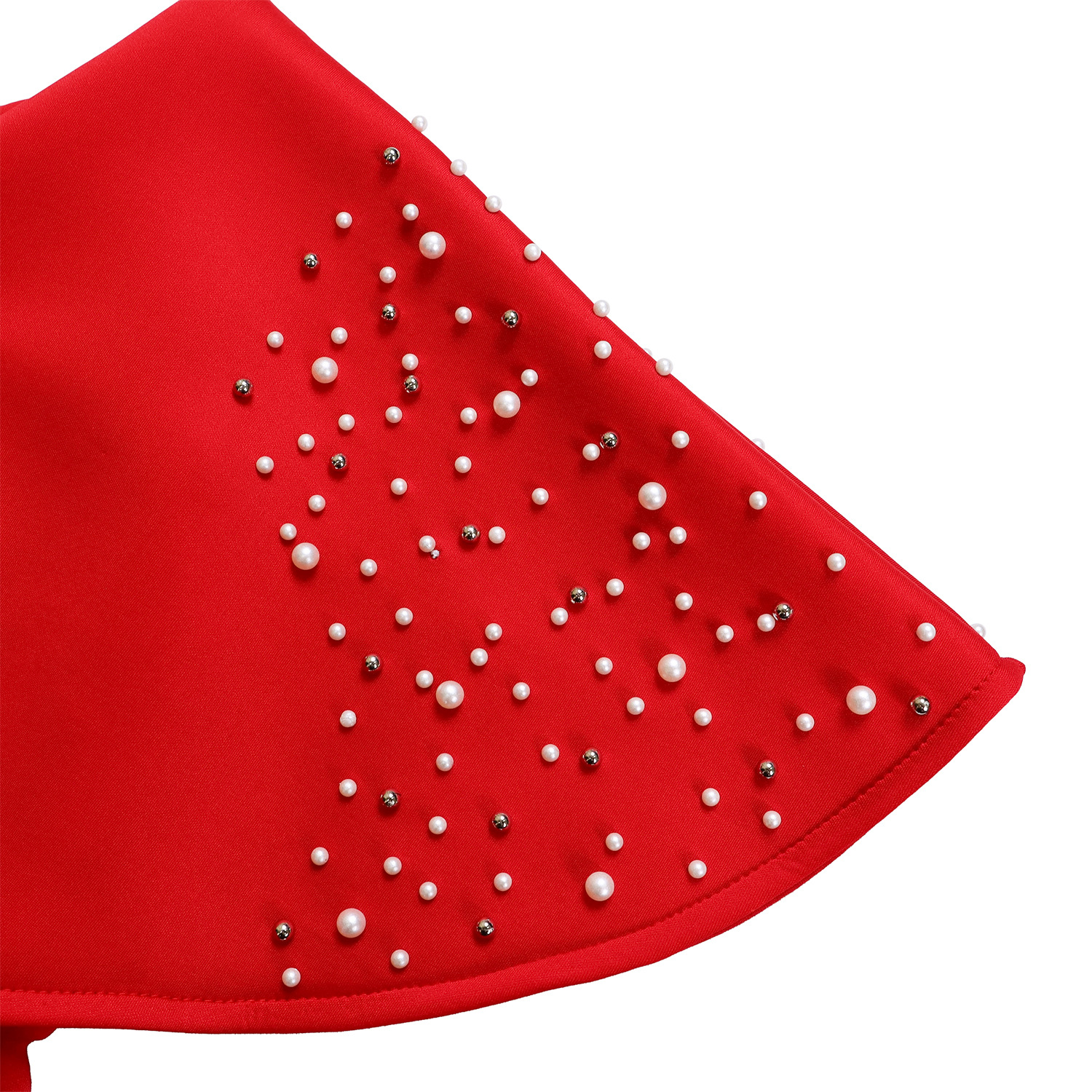 Robe de soirée sexy à col en V et à volants avec fente perlée, robe de banquet de tempérament de célébrité_voghion.com