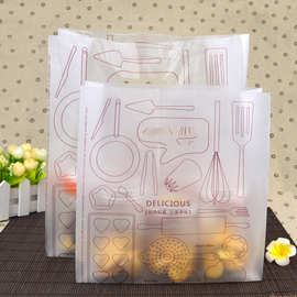 烘焙包装蛋糕甜品饼干一次性外卖打包食品级透明塑料手提面包袋子