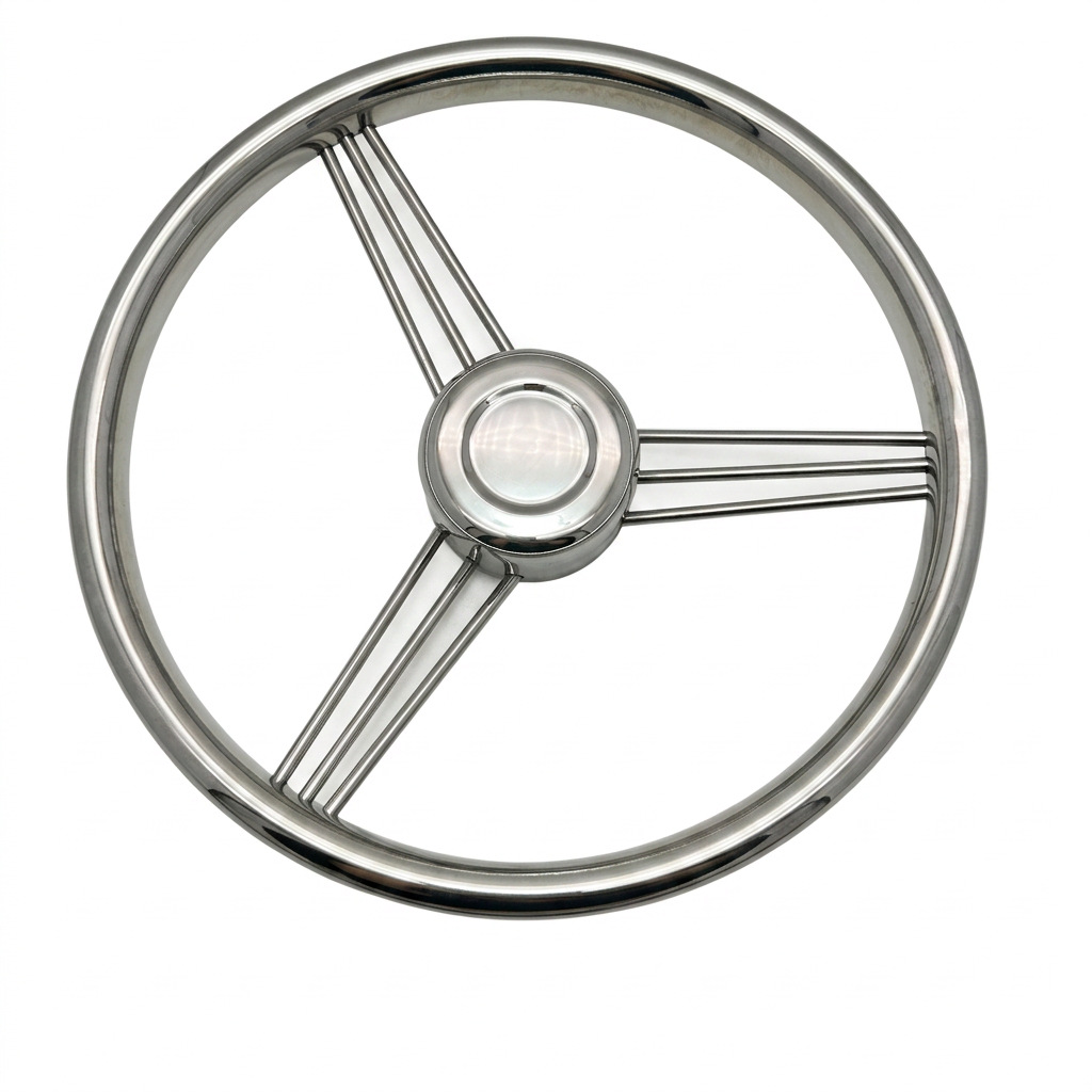 Three-spoke stainless steel 304 ship steering wheel, yacht rudder wheel, marine steering wheel