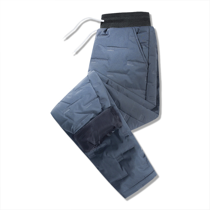 Pantalones de algodón al aire libre para hombres de invierno pantalones cálidos forrados de lana engrosados pantalones casuales atados al tobillo pantalones de moda de estilo coreano para hombres