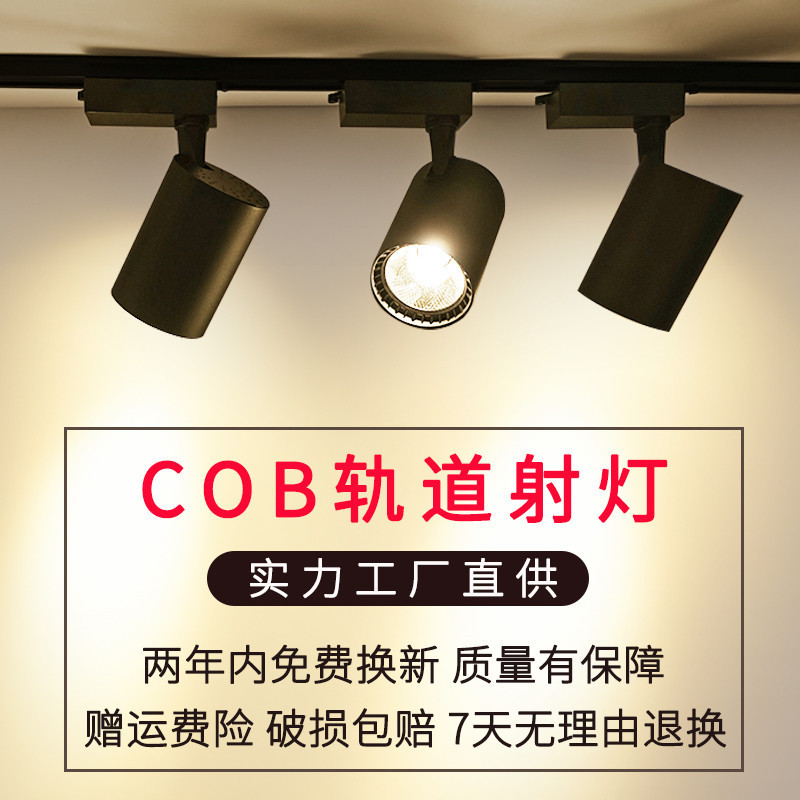 Track Spotlight COB Slide Track Light Guide Rail 20W30W Clothing Store Milk Tea Store Exhibition Hall LED Track Light