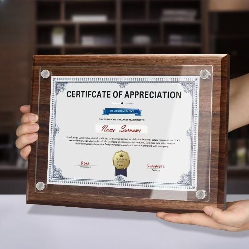 Lace Walnut Color Honor A3 Business License Study Straight Edge Walnut Color Photo Frame