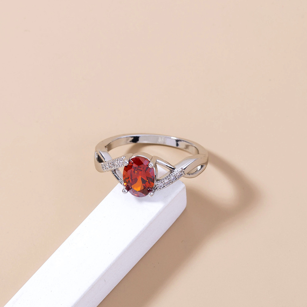 fashion oval garnet red zircon copper ring wholesale Nihaojewelry  NHDB402602picture6