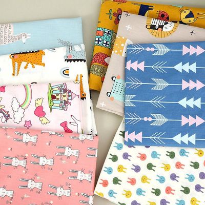 baby Cotton suit Cartoon printing cloth DIY clothes children sheet Quilt cover cotton Fabric