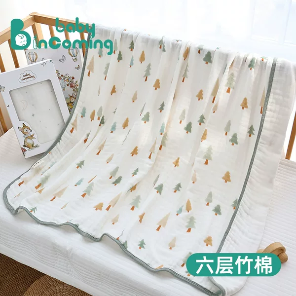 Gauze Bath Towel Newborn Type a Six-Layer Bamboo Cotton Baby Bath Wrap Soft Absorbent Combed Cotton Kidsren's Blanket