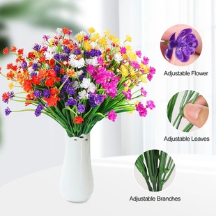 Amazon fake flowers 7 fork spring grass, tea, 7 fork spring grass Little lotus simulation small roses full of celestial spring grass flowers