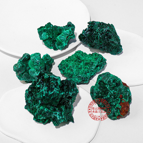 Natural crystal malachite raw stone mine mark ornaments radial mineral crystal home flower pot fish tank decorative ornaments