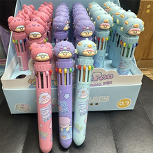 外贸跨境海底世界螃蟹10色圆珠笔可爱豆泡大头鱼鲨鱼十色笔手账笔