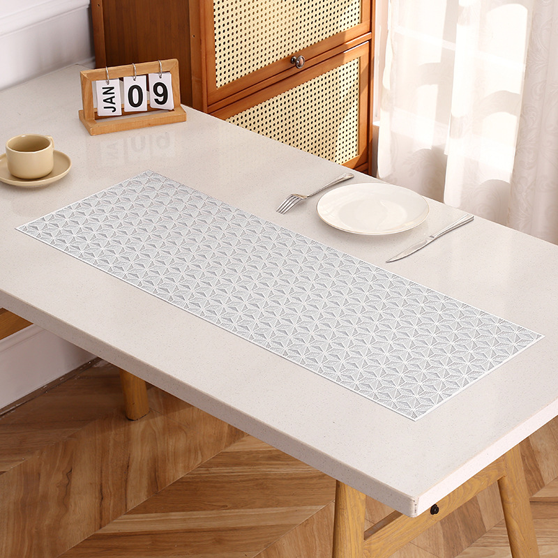 Alfombrilla de mesa con patrón de ángulo hexagonal, rectangular irregular, mantel de PVC impermeable y a prueba de aceite, mantel simple y ligero, mantel occidental de lujo al por mayor