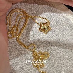 彩色点钻黄星星吊坠项链女款2025年夏季新款锁骨链颈链
