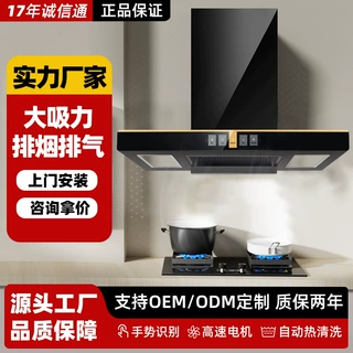 厂家批发销售油烟机大吸力智能触控挥手启动高温热能清洗厨房家用