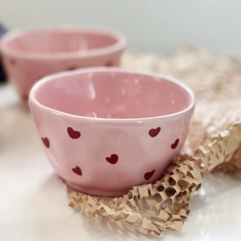Fuchsia high quality ceramic tableware, set, pen, spoon, internet celebrity