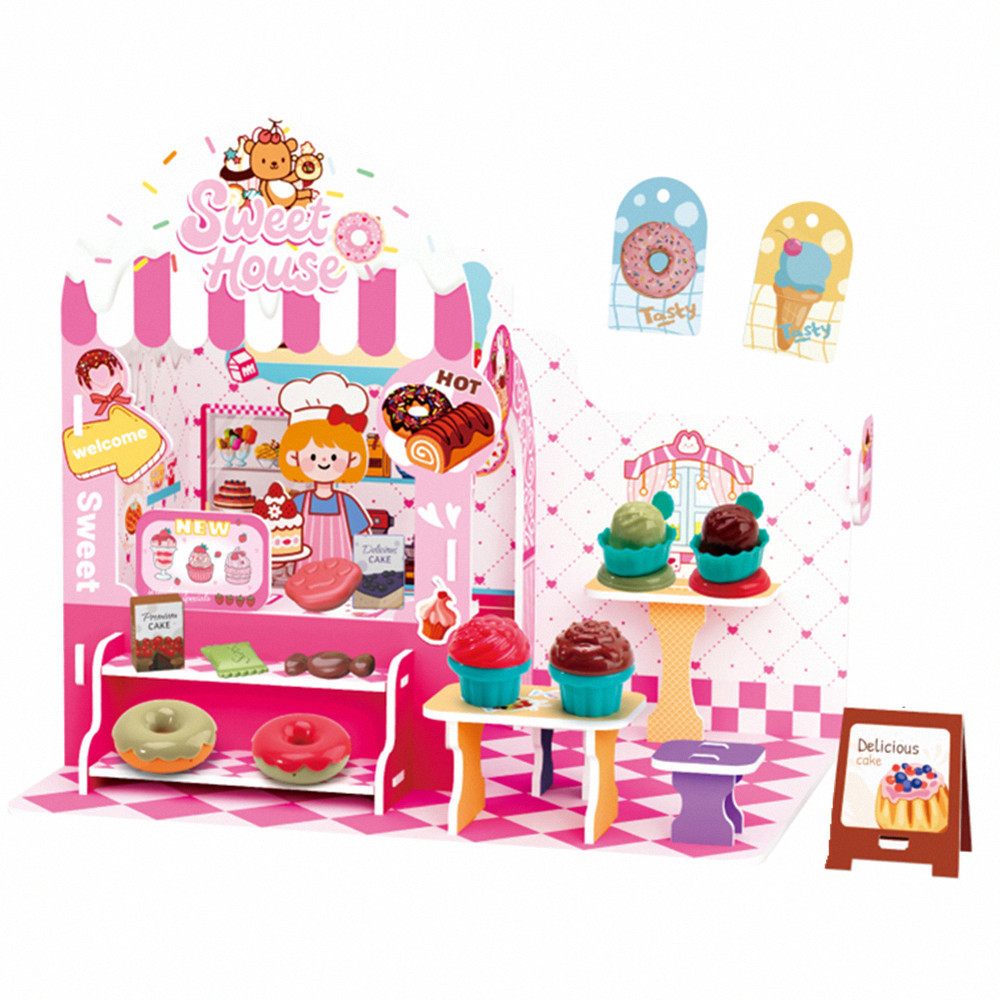 Comercio exterior infantil DIY puzzle 3D puzzle tridimensional supermercado hogar cocina médico puzzle modelo de juguete