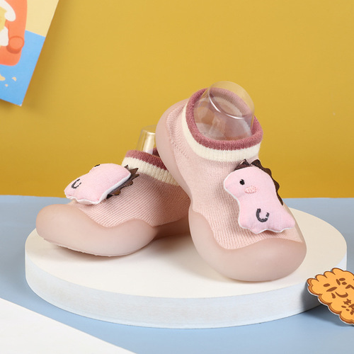Cute three-dimensional animal toddler shoes, short barrel baby floor shoes, children's soft-sole toddler shoes, low-cut infant shoes and socks