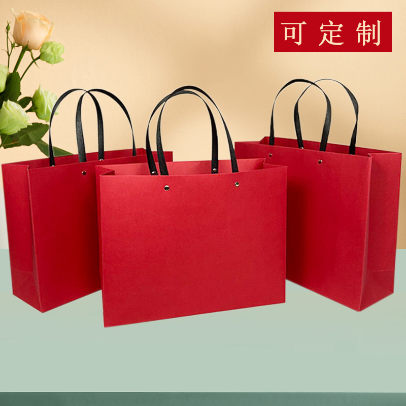 牛皮纸袋服装店手提袋茶叶礼品袋结婚包装袋企业广告化妆品购物袋