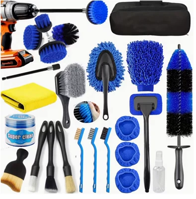 Cleaning, Polishing and Beauty Care, Car cleaning tools - 24-piece-set-shipped-as-pictured-electric-drill-not-included