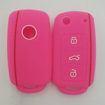 case suitable for Volkswagen | Static Rod/Key Bag - rose-red-no-pattern-on-the-back