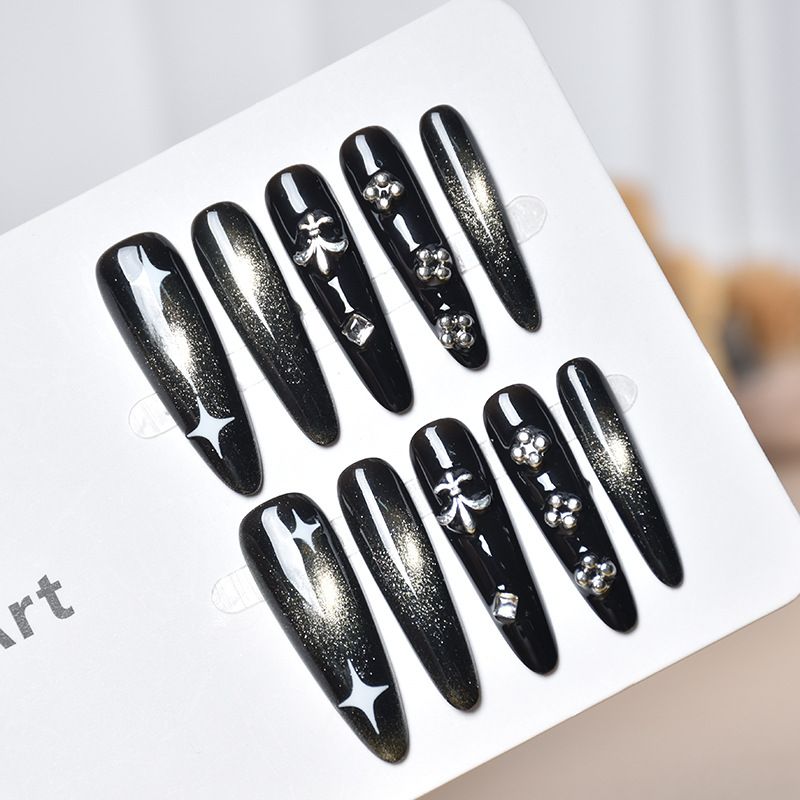 Uña hecha a mano de Europa y los Estados Unidos, joyas de uñas ultra largas, productos terminados transfronterizos, 10 piezas de uñas, parches de alta calidad al por mayor