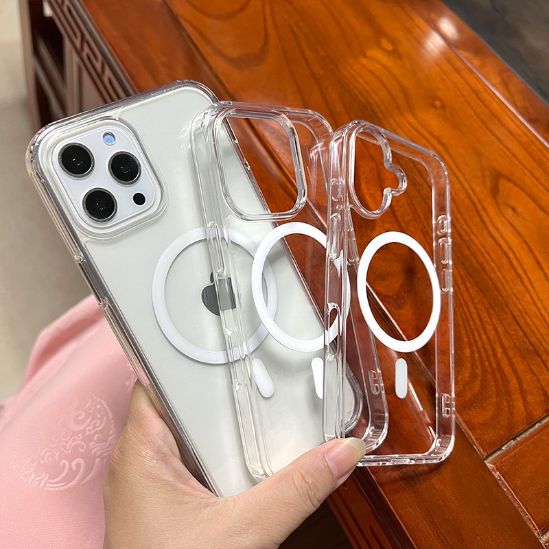 iPhone13Pro 携帯電話ケース 17 磁気吸引 12 透明ケース 15Pro 強力な磁気 16ProMax 保護カバーに適しています。|undefined