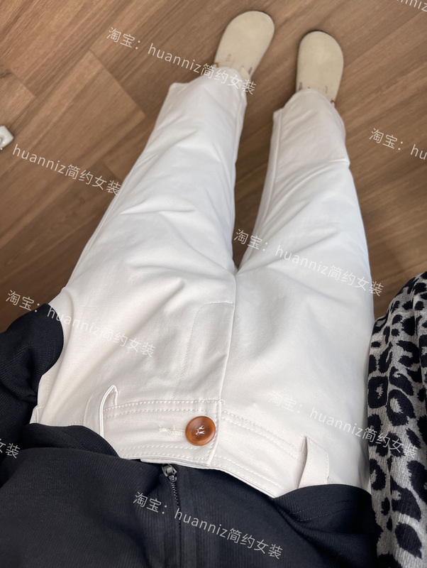 时尚先生【修腿纸袋裤】时尚一粒扣/后半松紧/内包缝 显瘦九分裤|undefined