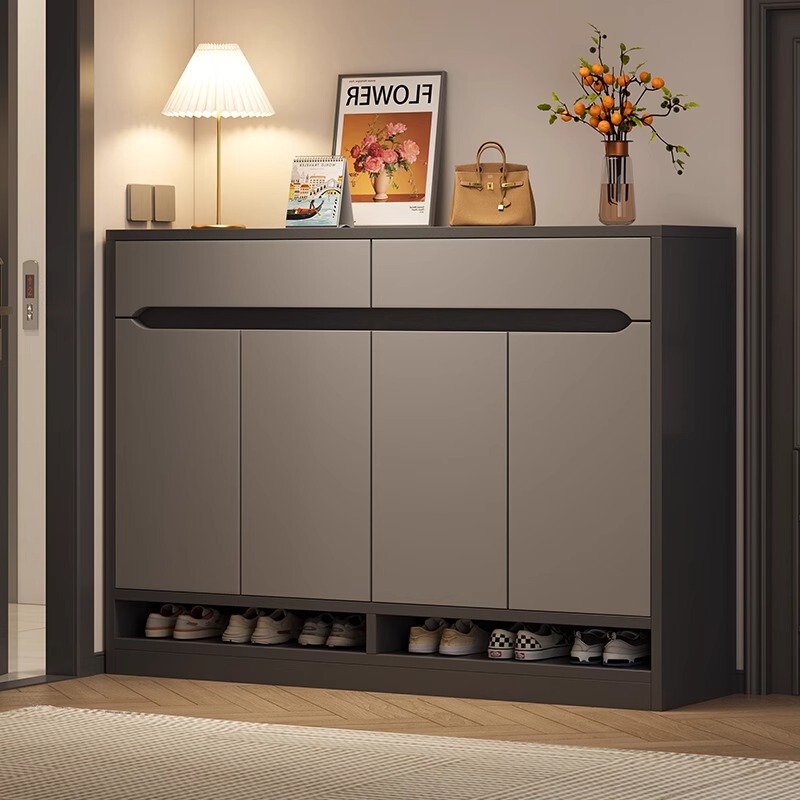 Entryway Shoe Cabinet Integrated Cabinet for Home Use, Light Luxury High-End Style, Wall-Mounted Indoor Large-Capacity Storage Cabinet, Foyer Cabinet