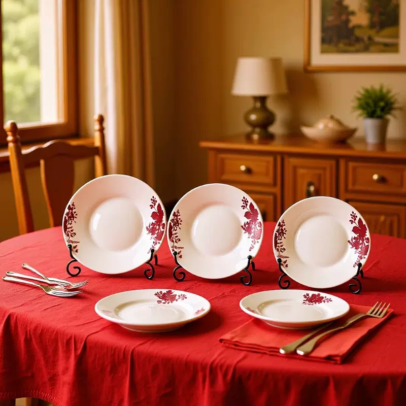 临沂工厂陶瓷餐具白瓷盘餐盘釉上彩贴花家用陶瓷盘外贸批发中东