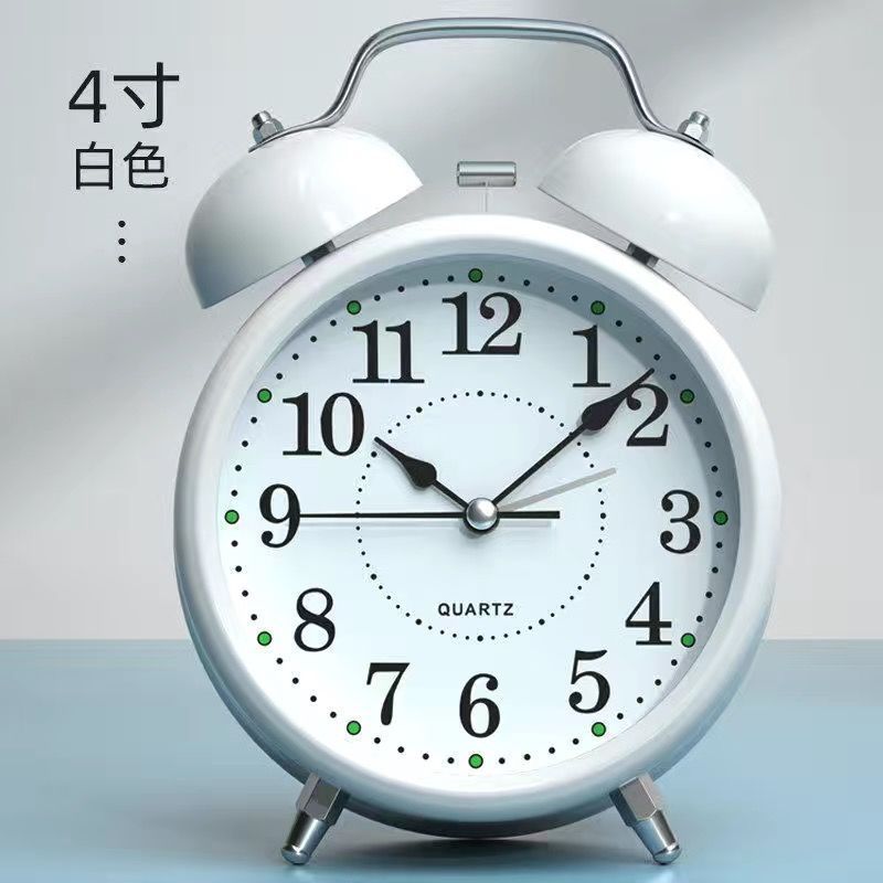 学生向けの特大チャイム目覚まし時計、大音量の金属製のインターネット有名人の寝室のミュート充電式チャイム|undefined