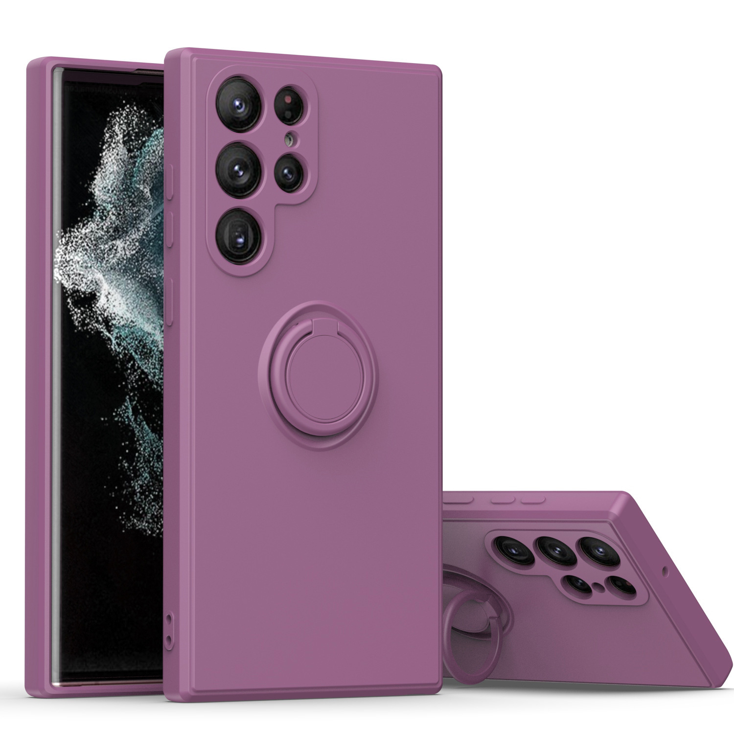 Foreign trade wholesale for Samsung S24Ultra mobile phone case S24 integrated ring bracket S23FE mobile phone protective case