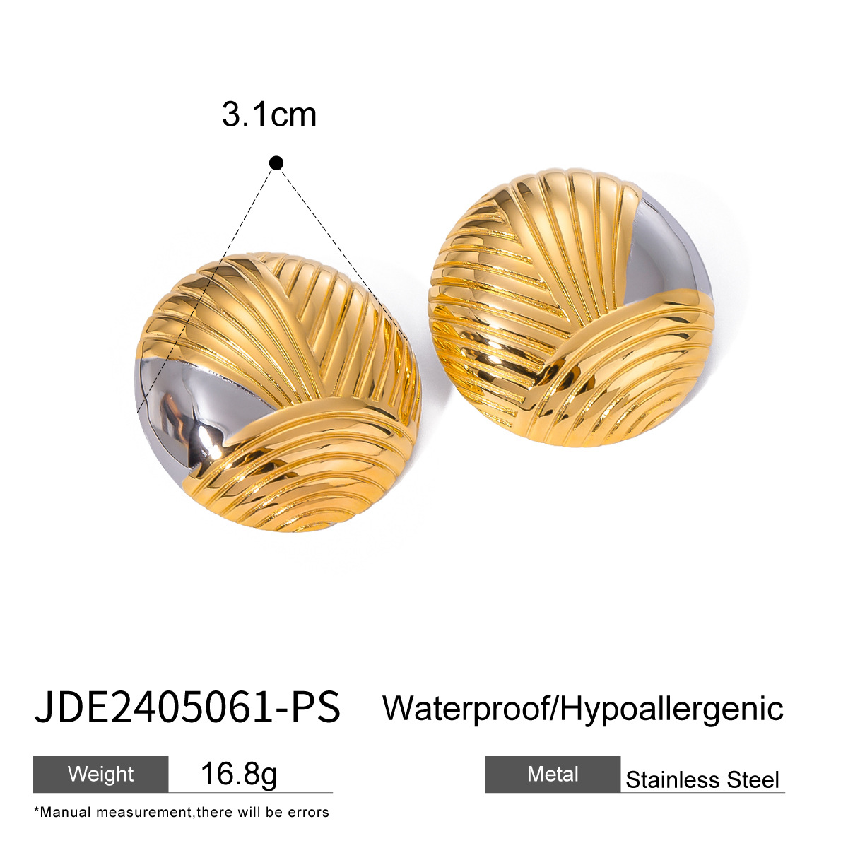 JEDING Europa y los Estados Unidos aretes de acero inoxidable colgante en joyas de orejas de oro de titanio 18k aretes de acero lujosos y de alta calidad