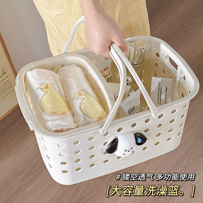 Off-white + keranjang penyimpanan pakaian dalam + tempelan anjing saputangan kecil [tampilan menarik]