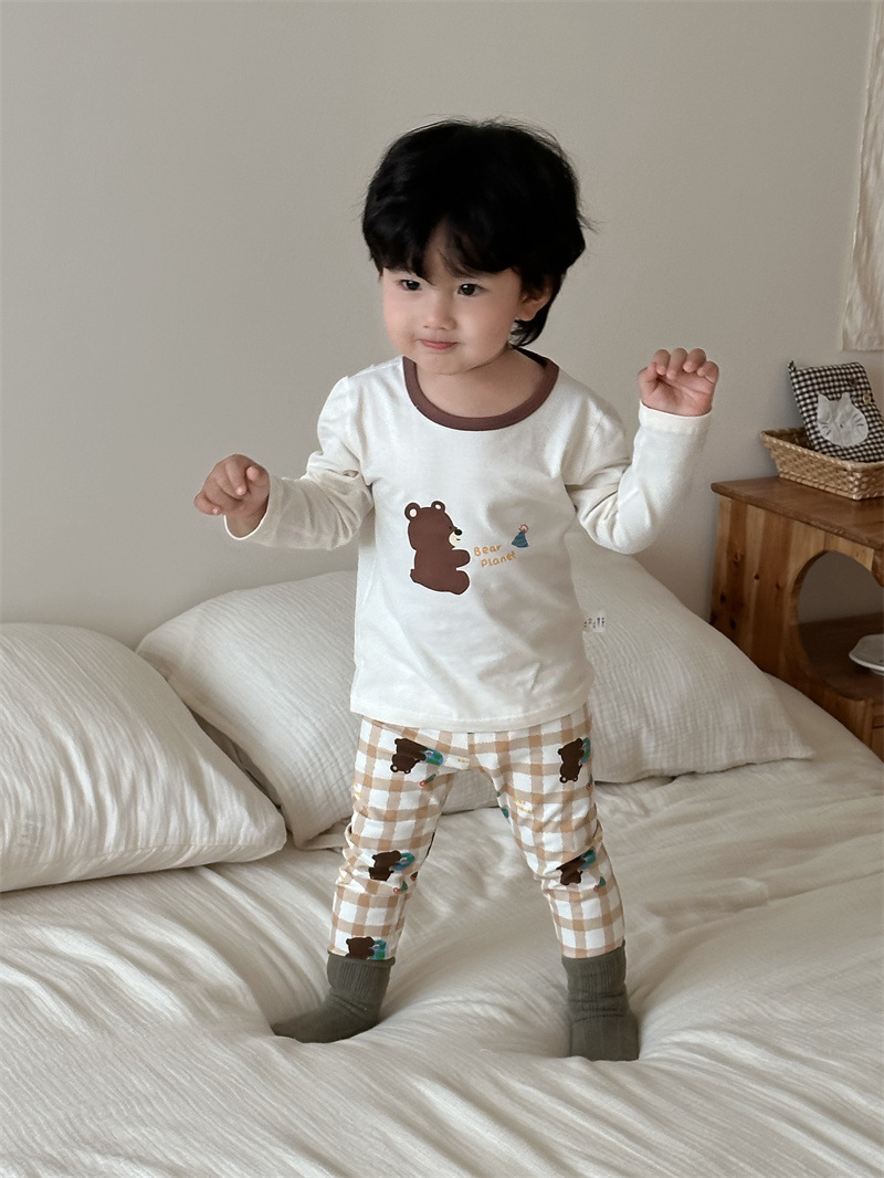 Niños pijamas de otoño set de ropa de bebé set de ropa de otoño ropa de otoño ropa infantil 2025 nuevo