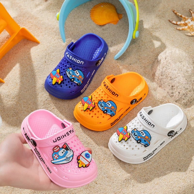 Интернет-знаменитости милый автомобиль самолет мультфильм детская обувь с дырками летняя верхняя одежда домашние детские сандалии и тапочки с мягкой подошвой