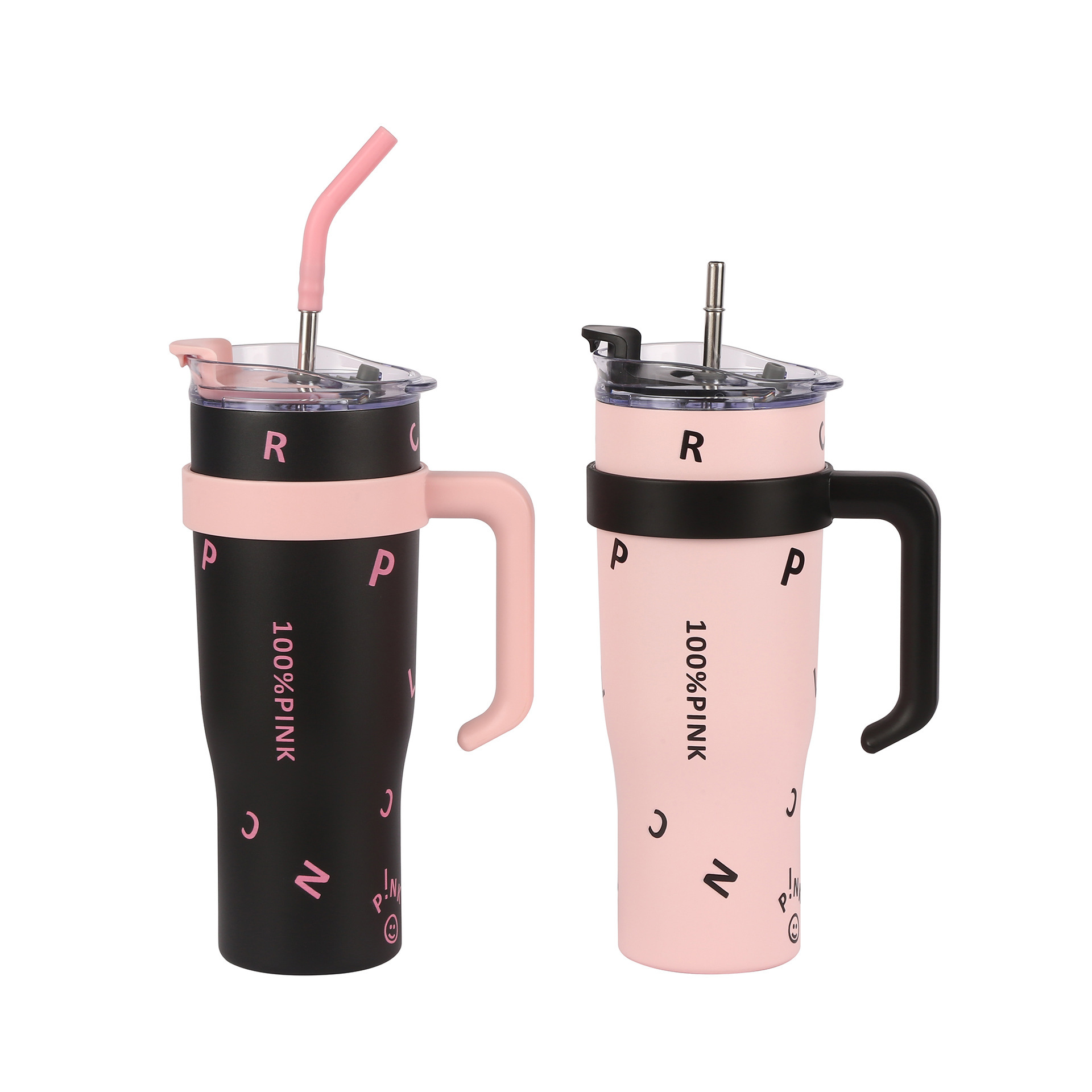 Nuevo 40oz taza de automóvil polvo negro taza de hielo 304 taza de aislamiento de acero inoxidable de gran capacidad taza de paja mac