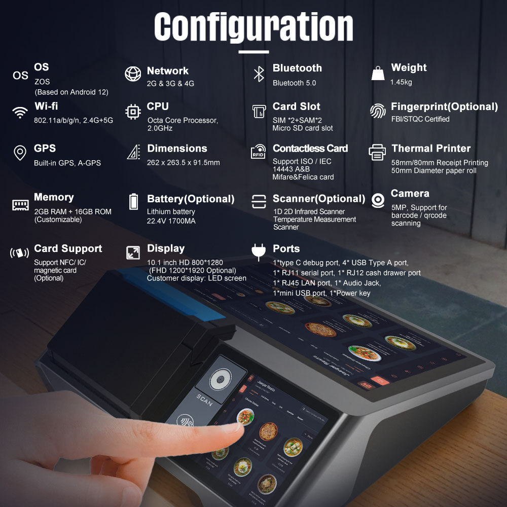 Cadena de tiendas caja registradora inteligente doble pantalla caja registradora Z100 multi-tienda sincronización de datos gestión remota POS