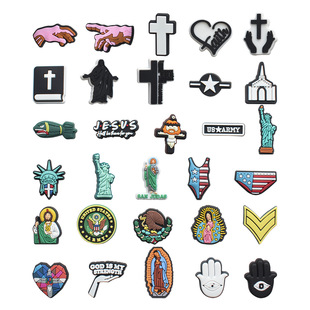 Religious Series Hole Shoes Shoes Flower Accessories pvc Soft Glue Plastic Drop Decorative Buckle Removable Shoe Buckle