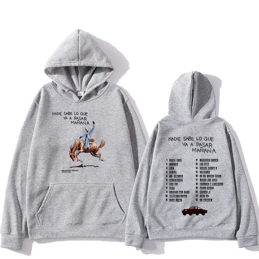 Bad Bunny RIP Hoodies Men/Women Clothing Sudaderas Album Nad