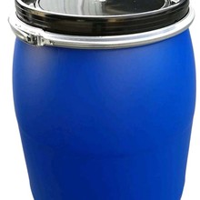 英墩厂家加厚带盖蓝色200升塑料桶 闭口双环200l桶工业 化工包装